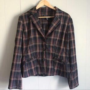 NY&CO TARTAN PLAID BLAZER Button Up Jacket 14